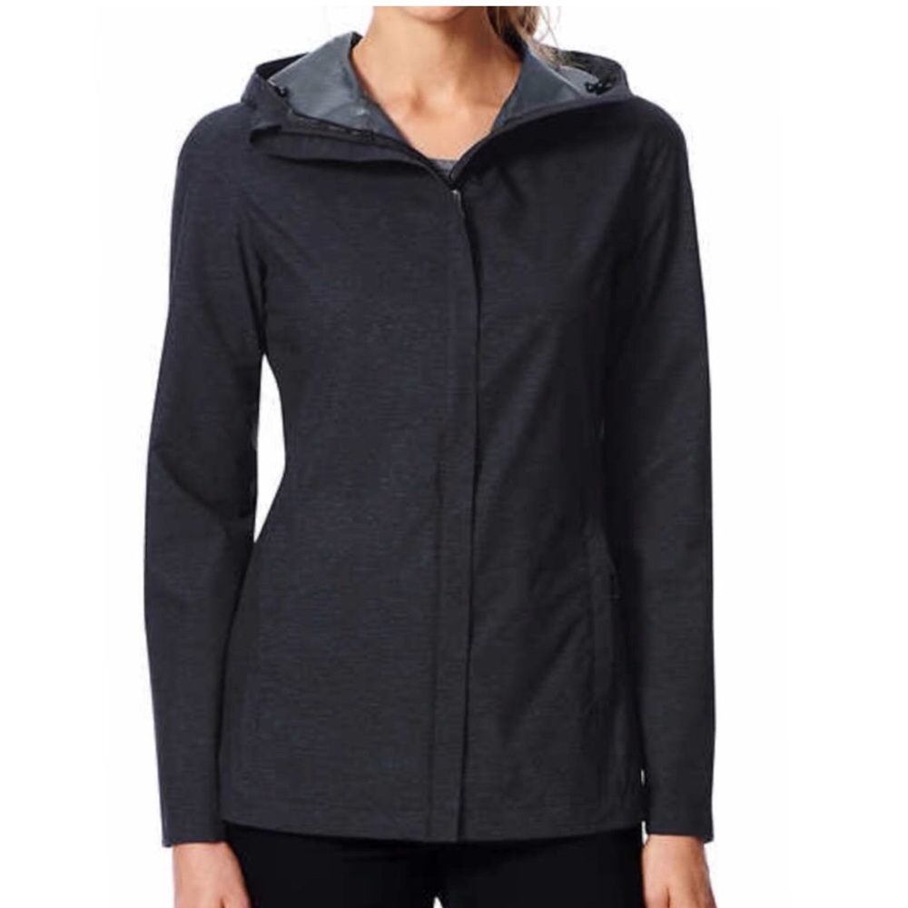 32 Degrees Women’s Black Windbreaker Cool Performance Full Zip Jacket Hooded